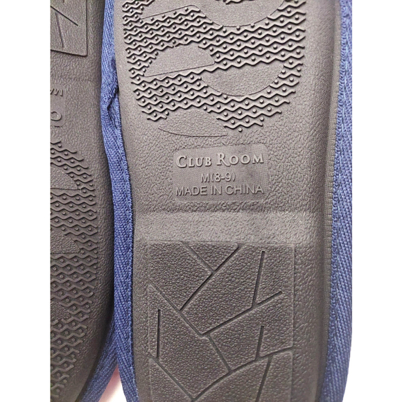 Club Room Men's Navy Blue Embroidered Indoor/Outdoor Slippers Size Medium 8-9 - Picture 12 of 16